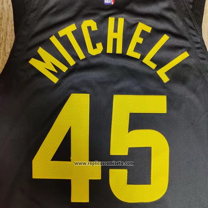 Camiseta Utah Jazz Donovan Mitchell #45 Statement Autentico 2022-23 Negro